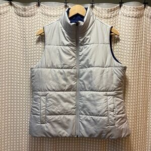 Merona Light Gray and blue reversible Puffer Vest